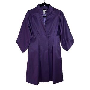 Vertigo Paris Size M Avant Garde Plum Purple Origami Pleated Womens Jacket Dress